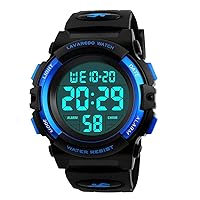 Kids Watch,Boys Watch for 3-15 Year Old Boys,Digital Sport Outdoor Multifunctional Chronograph LED 50 M Waterproof Alarm Calendar Analog Watch for Children with Silicone Band