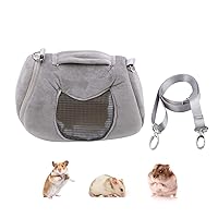 Wontee Hamster Carrier Bag Portable Outdoor Travel Handbag with Adjustable Single Shoulder Strap for Hamster Small Pets (Grey)