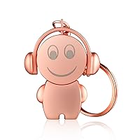 USB Flash Drives 128GB Thumb Drive Cute Cartoon Metal Pen Drive 2.0 Portable Memory Stick with Keychain Data Storage Flash Drive Gifts for Friends Family Classmates (128GB, Rose Gold（X1）)