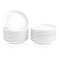 20-Piece Ceramic Appetizer Plates 5.6 Inch, Small Mini Dessert Plates Dinner Plates, Lightweight Round White Plates for Bread, Butter, Dinnerware Saucer Sets