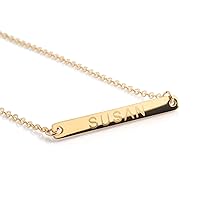 Personalized Name Necklace on Slim Bar - 16k Gold/Silver/Rose Gold Plated - Thoughtful and Stylish Gift