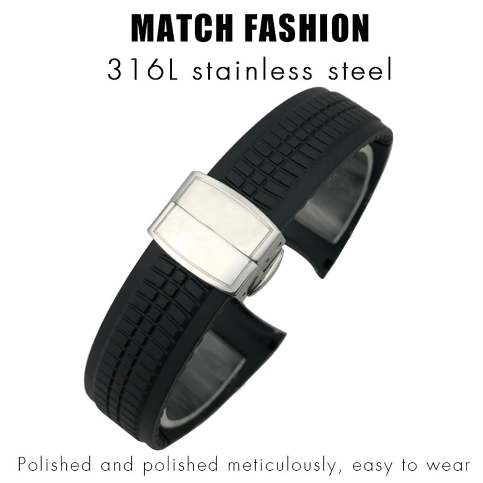 GANYUU for Patek Philippe Aquanaut 5935A-001 Metal Pins Watch Belt 21mm Rubber Watchband (Color : Green, Size : Golden Buckle)