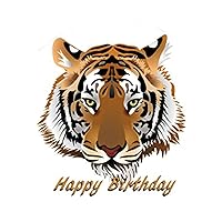 Happy Birthday Tiger Image Edible Cake Topper- 8