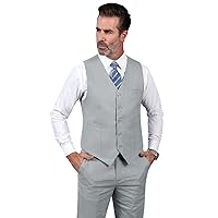 Men's 2 Piece Linen Suit Wedding Casual Outfits Vintage Vest & Pants Suit for Men