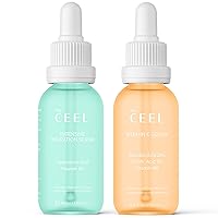Vitamin C Serum for Face and Hyaluronic Acid Serum for Face Set- Face Serum Set with Vitamin C, Hyaluronic Acid, Vitamin B5-Hydrating, Anti Aging, Reducing Dark Spots and Fine Lines (2x30 ML)