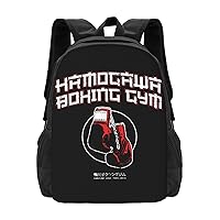 Anime Hajime no Ippo Backpack Cartoon Large Capacity Backpacks Laptop Backpack Lightweight Canvas Shoulder bag Outdoor Travel 16-Inch Black