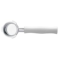 Normcore 51mm Naked Bottomless Portafilter 3 Ears Fits Delonghi Dedica EC680 and EC685, and SMEG & EUPA Coffee Machines - Non-Stick Coating White Anodized Aluminum Handle - Included Portafilter Basket