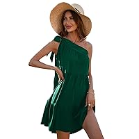 Summer Dresses for Women Fashion Design Sleeveless, Black/Yello/red/Blue/Green Colors (Green, S)
