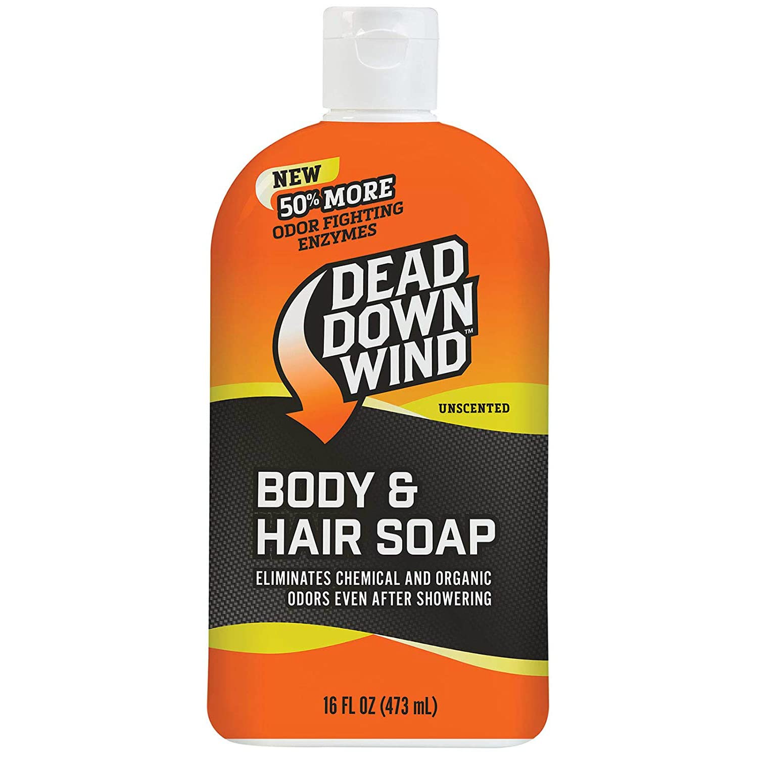 Dead Down Wind Body & Hair Soap | 16 oz Bottle | Unscented | Soap for Odors, Hunting Accessories | Gentle Body Wash & Shampoo for Hunting | Safe for Sensitive Skin