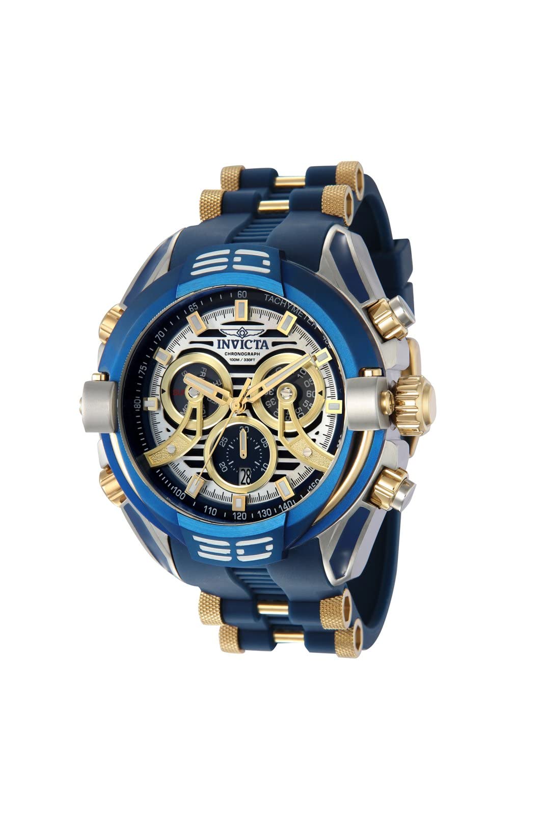 Invicta Men's Mammoth 54mm Stainless Steel, Silicone Quartz Watch, Gold (Model: 37531)