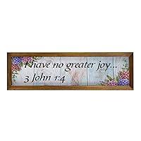 Rustic Wooden Wall Sign Decor with Quotes 3 John 1：4 11301 I Have No Greater Joy... 3 John 1：4 white-C Inspirational Hanging Art 15x50cm Modern Farmhouse Gift