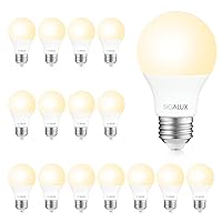 Sigalux A19 LED Light Bulb 60W Equivalent, Soft White 2700K 800LM 9.5 Watt, Non-Dimmable Standard Light Bulbs E26 Medium Base, UL Listed, 16 Pack