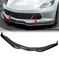 Front Bumper Lower Lip Splitter Carbon Fiber Look Fit for 2015-2019 Chevy Corvette C7 Z06 & Grand Sport Replaces OEM #22922352 ABS Plastic - Hydro-Dipped Carbon Fiber