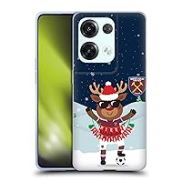 Head Case Designs Officially Licensed West Ham United FC Reindeer Christmas Soft Gel Case Compatible with Oppo Reno8 Pro