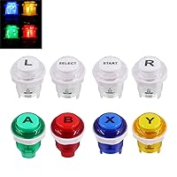 8 PCS Arcade Game LED Push Buttons with Cherry MX Mechanical Keyboard Microswitch Logo X Y Start Select for PC MAME Raspberry Pi Mix Color