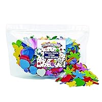 Colorations Flowers, Hearts & Bug Foam Shapes, 500 Pieces – Assorted Shapes & Sizes for Kids Crafts, Sorting Shapes Made of Thick, Precut Foam, Ideal for Schools, Daycares, & Home Use, Kids Crafts