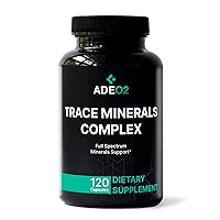 ADEO2 - Premium Blend of 52 Trace Minerals Complex with Essential Minerals in Chelated Form – All Natural and 100% Organic - 120 Capsules - Full Spectrum Ionic Mineral Blend - Safe for Women and Men