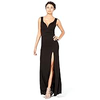 Juniors' Sweetheart Side-Slit Gown, X-Large, Black