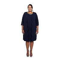 Maya Brooke Women's Plus Size Scallop Trim Jacket Dress