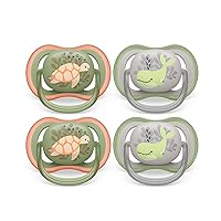 Philips Avent Ultra Air Pacifier - 4 x Light, Breathable Baby Pacifiers for Babies Aged 6-18 Months, BPA Free with Sterilizer Carry Case, SCF085/53