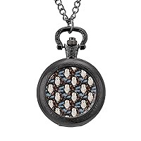 Polar Owl Pocket Watch with Chain Vintage Pocket Watches Pendant Necklace Birthday Xmas