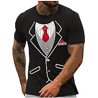 Men's Funny Tuxedo T-Shirt Bow Tie Graphic Novelty Tee Shirt Casual Muscle Fit Workout Tops St Patricks Day Shirts