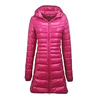 Women's Long Warm Down Jacket With Portable Storage Bag Hip Length Down Coat