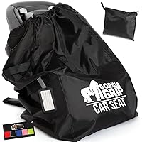 The Original Car Seat Travel Bag, Water Dirt Tear Resistant, Easy Carry Padded Backpack Covers for Airplane, Gate Check Bags Infant Booster Convertible Carseat Air Plane Cover, Black