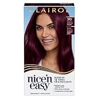 Clairol Nice'n Easy Permanent Hair Dye, 3RV Darkest Burgundy Violet Hair Color, Pack of 1