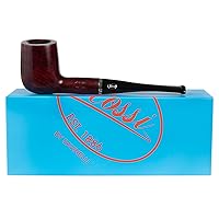 Rossi Rubino Antico Tobacco Pipe by Savinelli - Italian Hand Crafted Briar Pipe, Deep Red Hand Brushed Stain With Polished Finish, Rich Wood Grain Gentleman's Pipe With Vintage Feel (8104)