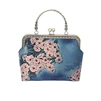 Handbag for Women Silk Blend Printing Shoulder Bag Stylish Handbags 1075