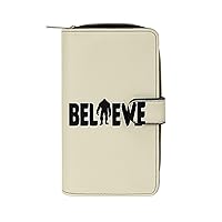 Believe Bigfoot Purse for Women Large Capacity Zip Around Travel Clutch Wallet with Compartment