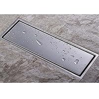 304 Tile Insert Rectangular Floor Waste Grates Bathroom Shower Drain 300x 110mm 304 Stainless Steel