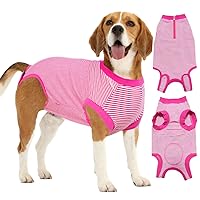 Female Dog Recovery Suit Pink Large,Spay Suit,Male Surgery Recovery Suit,Narrow Pink Striped XL