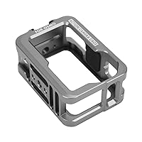 Protective Case for DJI Osmo Action Camera, Housing Shell Case Protective Cage with 2 Cold Shoe Mount, SilverWhite.