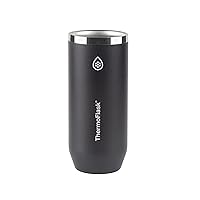 ThermoFlask 2-in-1 Vacuum Insulated Can Cooler Cup, 12 oz, Premium Quality, Fits Slim Size Cans, Sweatproof, Non-Slip Base, Jet Black