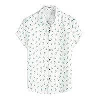 VATPAVE Mens 100% Cotton Hawaiian Shirts Floral Short Sleeve Button Down Shirts Summer Beach Shirts