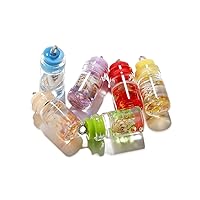 10Pcs/Pack Mini Bottle Charms Ocean Conch Glass Wishing Bottle For Earrings Necklace Pendant Keychain DIY Jewelry Making Supplies