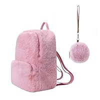 Mini Purse Backpacks for Women Furry Bag Kawaii Fluffy Fuzzy Bag anime Faux Fur 2 in 1 Travel Daypacks