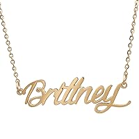 Personalized Custom Name Necklace Script Initial Nameplate Necklace Jewelry for Girls Womens