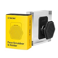 Tooletries - Men's Face Scrubber & Holder - Silicone Exfoliator Facial Cleansing Brush with Shower Storage Grip - Removes Dead & Dry Skin - Long Lasting Bathroom & Shower Accessories - Charcoal