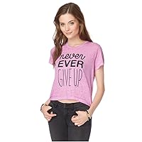 AEROPOSTALE Womens Never Ever Giveup Graphic T-Shirt, Purple, Medium
