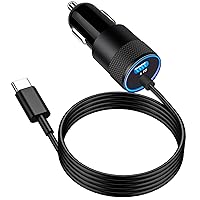 [Apple MFi Certified] iPhone 15 Car Charger Fast Charging, Caiinei 90W Dual USB-C Power Cigarette Lighter iPhone Car Charger Adapter+6FT Type-C Cable for iPhone 15/15 Plus/15 Pro/15 Pro Max, iPad Pro