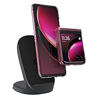 Motorola Razr+ (Plus) 2023 Power and Protection Bundle - Clear Protective Case + 15W Wireless Charging Stand