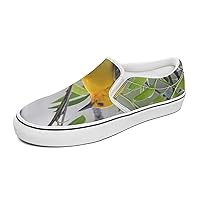 Florals and Bird Women's and Man's Slip on Canvas Non Slip Shoes for Women Skate Sneakers (Slip-On)