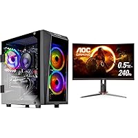 Skytech Blaze ll Gaming PC Desktop, Black & AOC C27G2Z 27