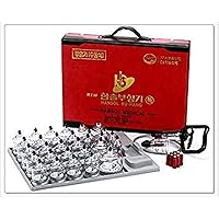 Hansol Professional Cupping Therapy Equipment 30 Cups Set with pumping handle and Extension Tube & English Manual (Made in Korea)