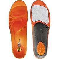 Sidas Unisex Winter 3Feet Insulated Cushioned Skiing Insoles with EVA Pad for Arch Support, High-Arched Feet, Large (42-43), Orange