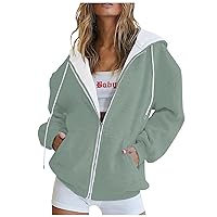 Hoodies For Women,Women's Casual Fall Foral Printed Long Sleeve Pullover Hoodies Zipper Sweatshirts Coat