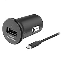 Turbo Fast 15W Car Charger Compatible with Your Panasonic Lumix CM1 Includes Detachable Hi-Power MicroUSB Cable!